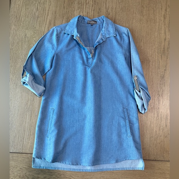 Luxology Denim Tunic Top Size 10 - Picture 4 of 9